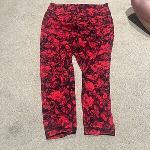 Lululemon leggings, size 12, red, black, floral